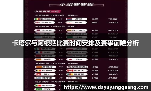 卡塔尔与阿根廷比赛时间安排及赛事前瞻分析